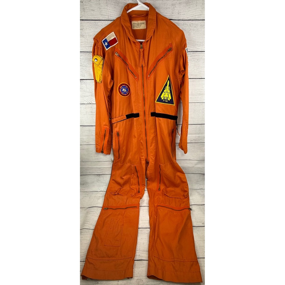 1961 Coveralls Flying Indian Orange US Navy Fighter Weapons School Size 40R